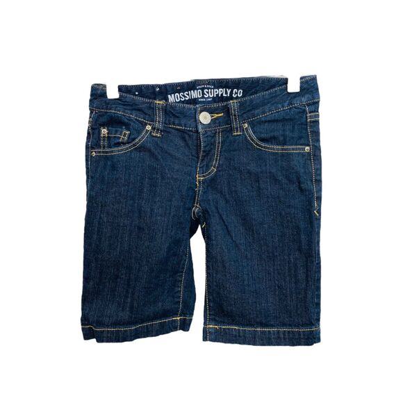Mossimo Supply Co. Junior’s Shorts Blue Denim 5 Pocket Above the Knee Size 1 X 8 - Picture 1 of 4